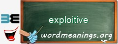 WordMeaning blackboard for exploitive